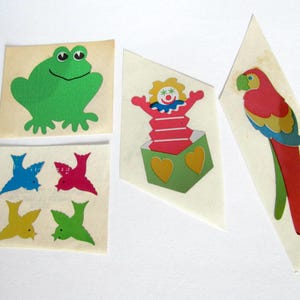 Hambly Foil Reflective Vintage 80s Sticker - You Choose - Mylar Frog Birds Jack in the Box Clown Parrot Toad Collectible