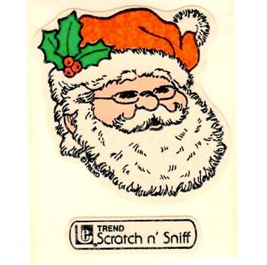 Vtg 80s TREND Scratch n Sniff MATTE Sticker PEPPY MiNTS~Candy Cane Scent~Rare 
