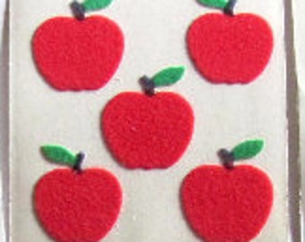 Red Delicious Apples Sandylion Fuzzy Vintage Sticker Mod - Fruit Apple Red Scrapbook Collage