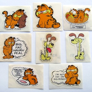 Vintage 80s Garfield Sticker - Cat Kitten Odie Pookie Hotdog Scratch and Sniff Reward Illustration Cartoon Character - You Choose