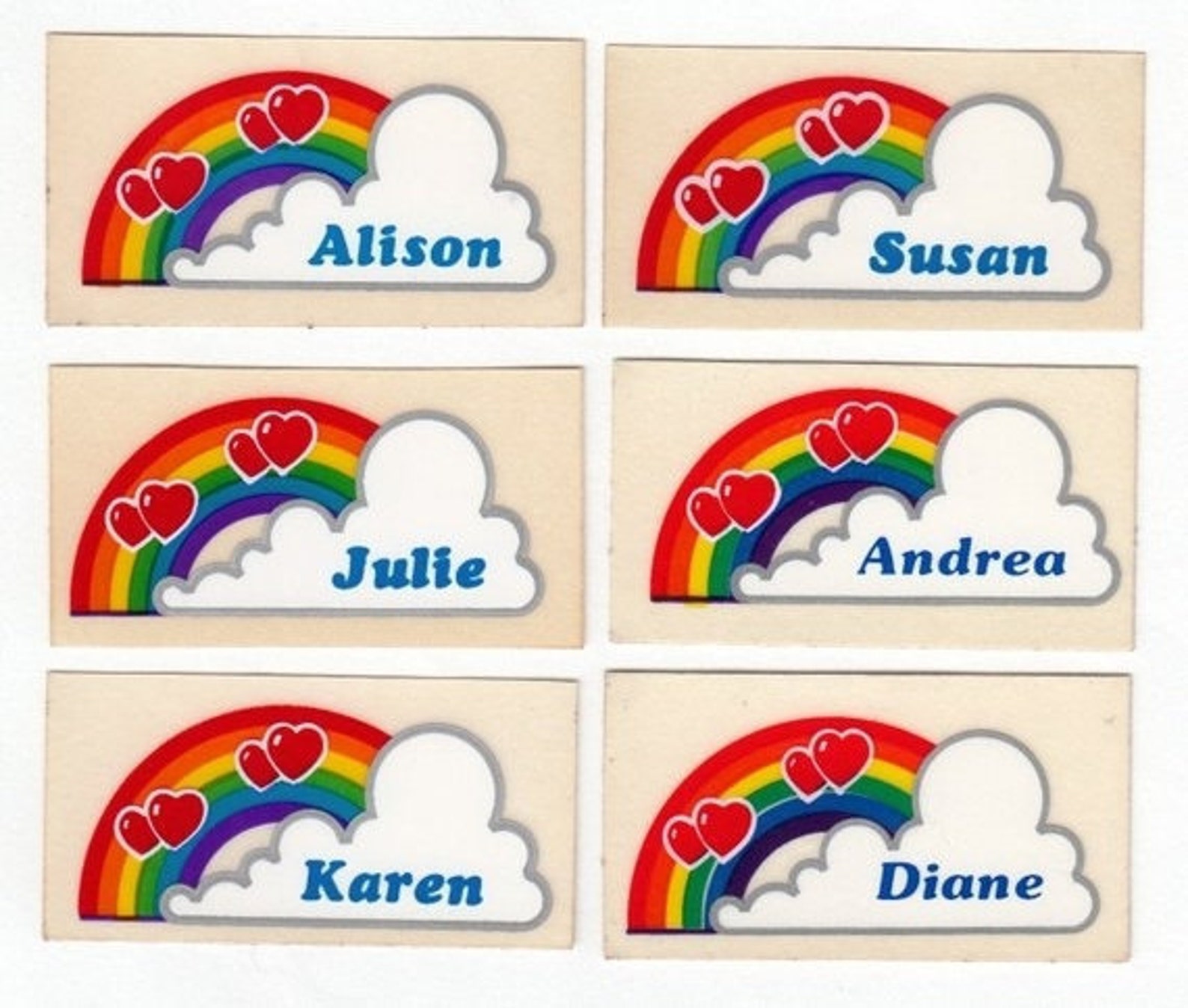Random Name Dropper 80s Name Droppers Vintage Sticker the Rainbow Factory Transparent Decal ...