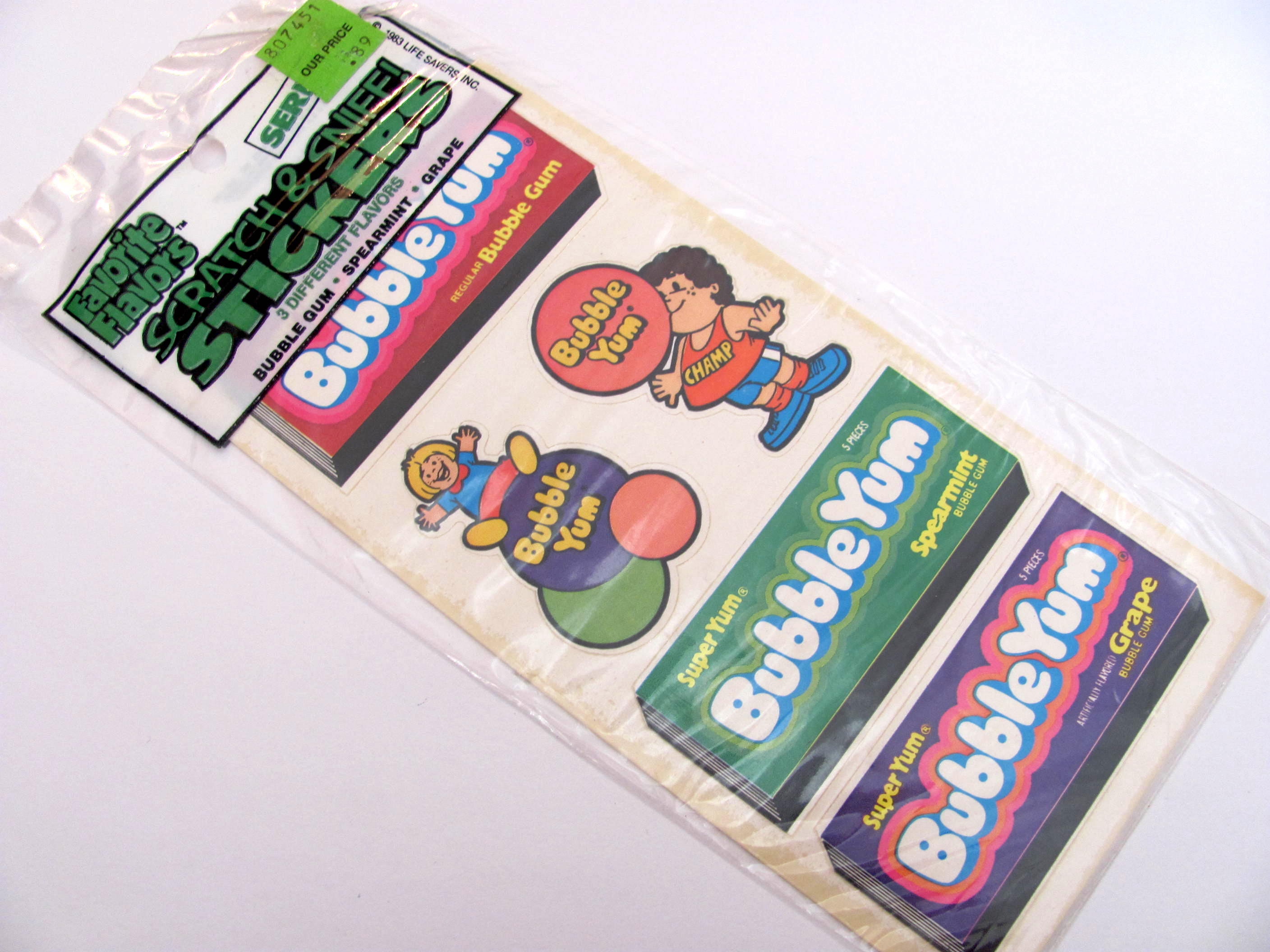 Bubble Yum Bubble Gum Scratch and Sniff Rare Vintage Gordy