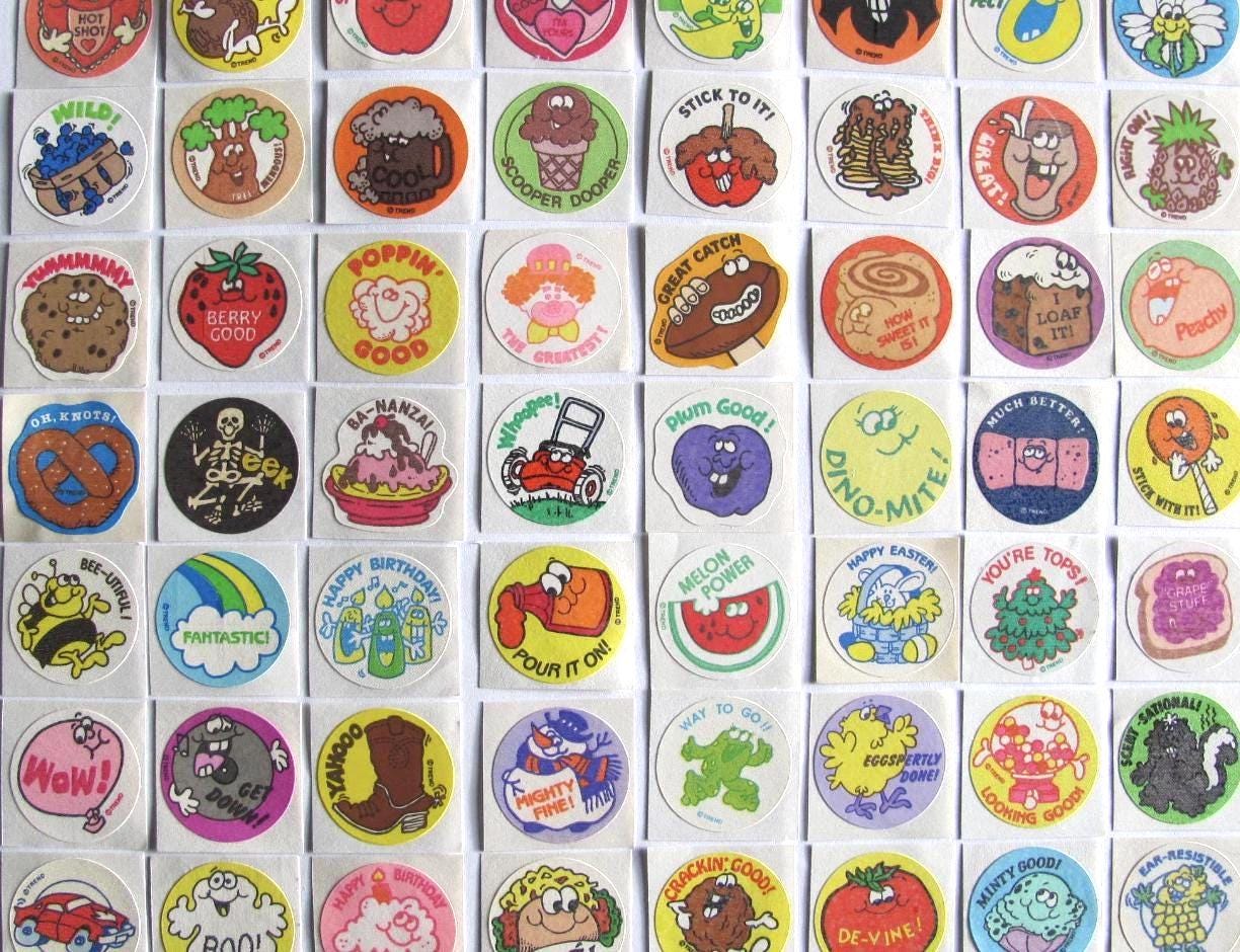 Huge Lot of Vintage 80's Trend Matte Scratch and Sniff Stickers