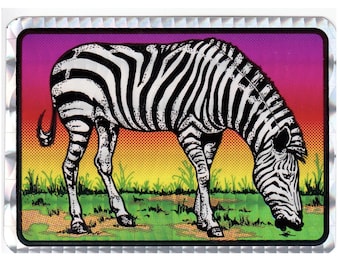 Fabulous Prismatic Zebra Vintage Sticker - Prism Retro Vending Machine Scrapbook
