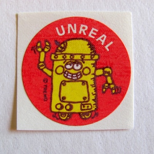 Rare Vintage Trend Matte Scratch and Sniff Unreal Robot Space Sticker - 80's Unique Retro Gift - Collectable Scented