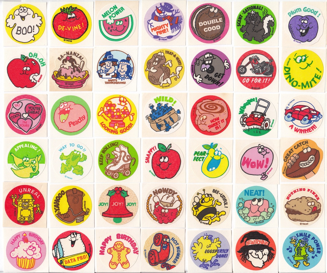 Vintage Trend Matte Scratch & Sniff Stickers 80s You Choose Etsy