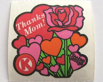 Vintage jaren 80 Mello Smello Scratch and Sniff-sticker – verzamelobject rozen, Moederdag Rose Scented