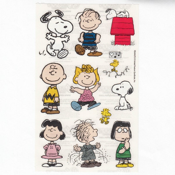 Peanuts Sandylion Transparent Maxi Sticker Sheet - Cartoon Snoopy Lucy Linus Woodstock Charlie Brown Pigpen