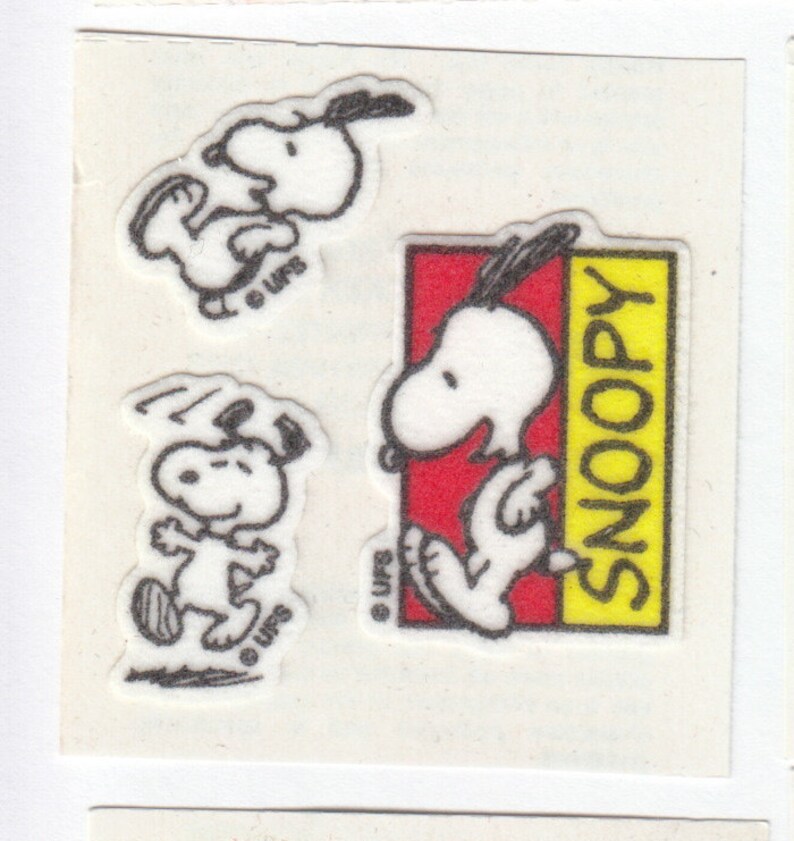 Snoopy Vintage Sandylion Fuzzy Sticker Mod - Dancing Beagle Peanuts ...