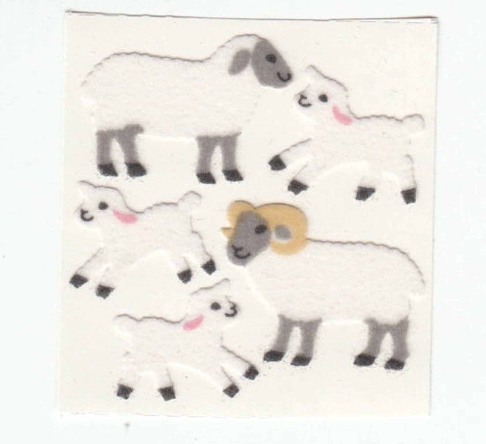 Vintage Sandylion Fuzzy Sheep Lamb Sticker Mod Ram Scrapbook Etsy
