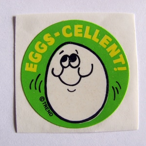 Rare Vintage Trend Scratch and Sniff Eggs-cellent Egg Custard Glossy Sticker - 80&#39;s Unique Retro Gift - collectable scrapbook