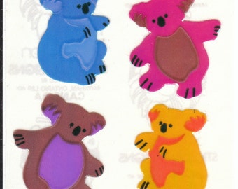 Koala Bear Rare Vintage Sandylion Stickers 80's - Pearl Opal Pearly Australia Scrapbook Collage