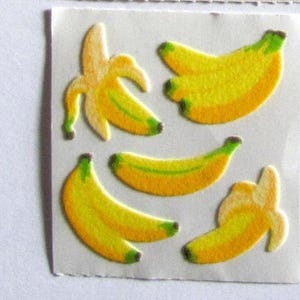 Sticker flou vintage Bananes Sandylion - Fruit banane jaune pour professeur de scrapbooking