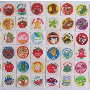 Vintage Trend Matte Scratch & Sniff Stickers 80s - You Choose one or LOT of 48 - Pizza Cola Chocolate Bubblegum Pine Banana Rainbow Grass