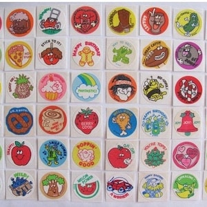 Vintage Trend Matte Scratch & Sniff Stickers 80s - You Choose one or LOT of 48 - Pizza Cola Mint Chocolate Rootbeer Licorice Bubblegum Pine