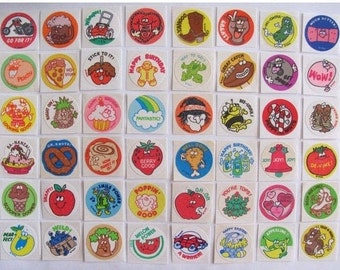 Vintage Trend Matte Scratch & Sniff Stickers 80s - You Choose ONE or LOT of 48 - Pizza Cola Mint Chocolate Rootbeer Licorice Bubblegum
