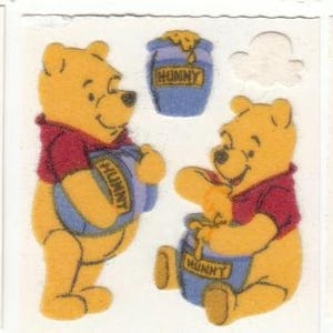 Pegatina vintage de Winnie the Pooh y Hunny de Sandylion - Colección Honey Pot de dibujos animados