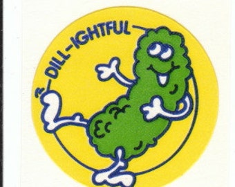 Vintage Trend Matte Scratch and Sniff Dill Pickle Sticker - 80's Dill-ightful