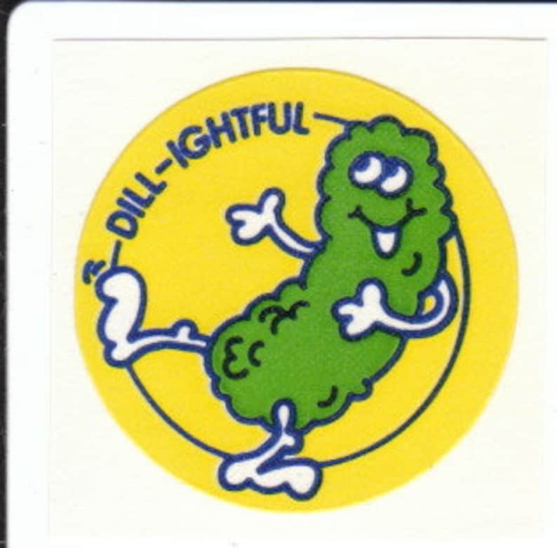 Vintage Trend Matte Scratch and Sniff Dill Pickle Sticker Etsy