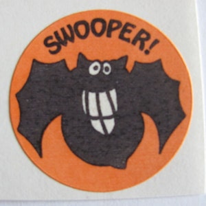 Very Rare Vintage Trend Early Edition No TM Matte Scratch and Sniff Swooper Bat Cave Sticker - 80's Unique Retro Gift - collectable