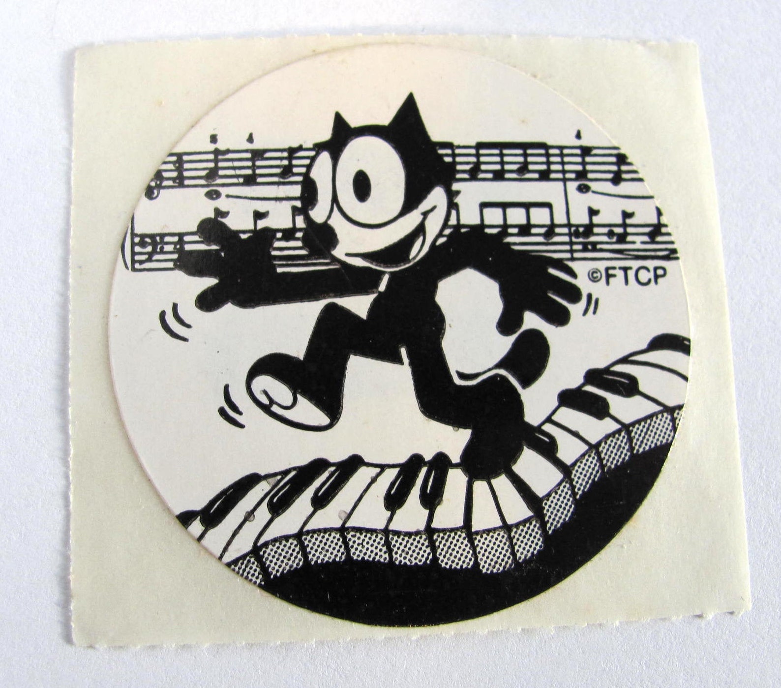 Felix the Cat Dancing on a Piano Rare Vintage Sticker Etsy
