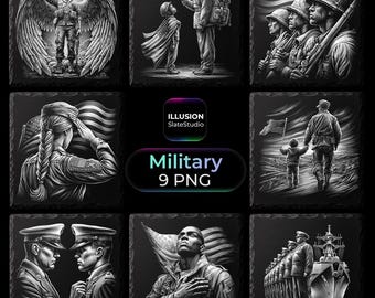 Patriotische Ehrensoldaten & Symbole Lasergravur Dateien Bundle Army Schiefer Untersetzer Digital Download Dateien zum Herunterladen