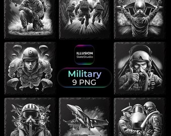 Luft- & Luftfahrt Militärische Eingriffe Lasergravur Dateien Bundle Army Schiefer Untersetzer Digitaler Download Vaterländische Schiefer Untersetzer Dateien