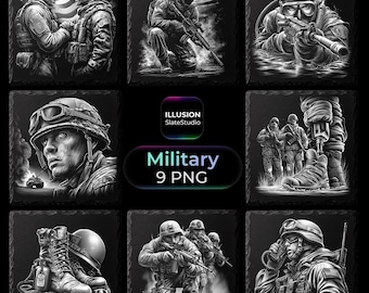 Militärische Kampfsoldaten Lasergravur Dateien Bundle Army Schiefer Untersetzer Digitaler Download Vaterländische Schiefer Untersetzer Dateien