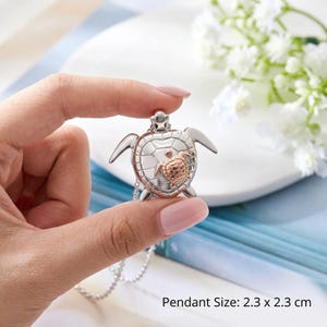 Zeeschildpad Foto Medaillon, Koperen en Zilveren Openbare Hanger, Gegraveerde Naam Ketting