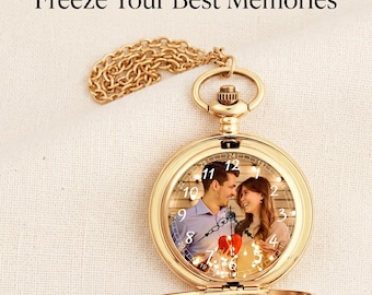Montre de poche photo personnalisée, cadeau d'anniversaire vintage gravé personnalisé pour lui mari petit ami