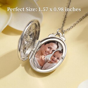 Custom Photo Locket Necklace Embossed Mother Child Pendant Personalized Mama Gift Keepsake