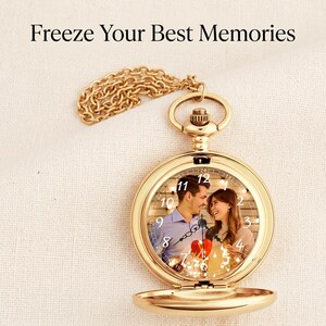 Custom Pocket Watch with Photo Dial, Vintage Style Engraved
