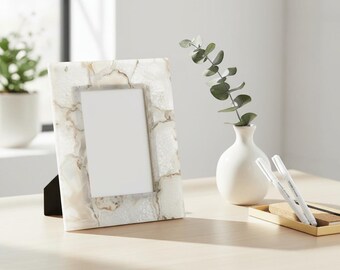 Fotolijst met edelstenen, handgemaakte fotolijst van agaat, luxe decoratie voor thuis of op kantoor, cadeau-idee