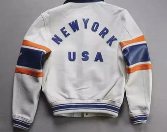 Men’s Avirex Leather Jacket – Vintage Bomber Aviator Coat, Hip Hop Avirex Jacket