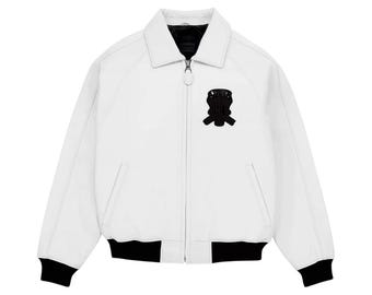 Men’s Avirex Leather Jacket – Vintage Bomber Aviator Coat, Hip Hop Avirex Jacket