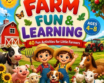 Farm Activity Book for Kids Ages 4-8 – 40 Learning Activities (Digital Download)