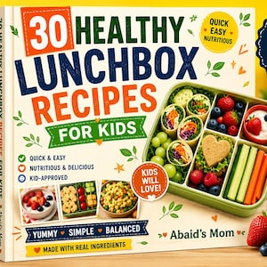 Libro de recetas saludables para la lonchera de los niños / Planificador de comidas (Descarga digital)