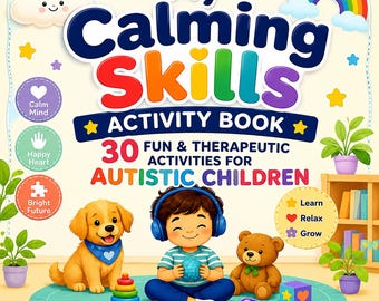 Calming Skills Activity Book for Autism | Social Emotional Learning | Fine Motor Skills Workbook
