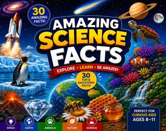 30 Science Facts Book for Kids Ages 8–11 | Educational STEM Learning Homeschool