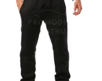 Men’s Lightweight Summer Pants, Breathable Loose Fit Elastic Waist Trousers