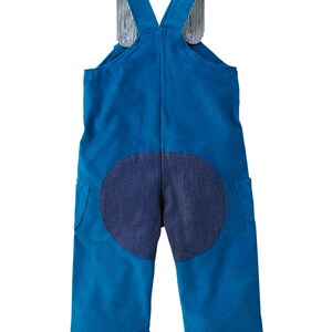 puppy dog dungaree overalls in blue cord image 5