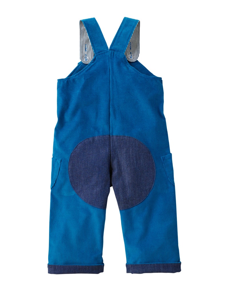 puppy dog dungaree overalls in blue cord image 5