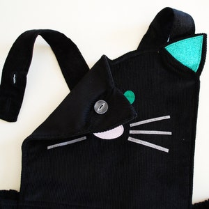 Robe de pinafore de chat de filles avec des oreilles scintillantes image 3