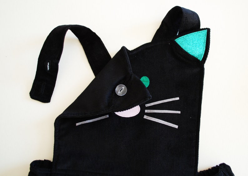 Robe de pinafore de chat de filles avec des oreilles scintillantes image 3