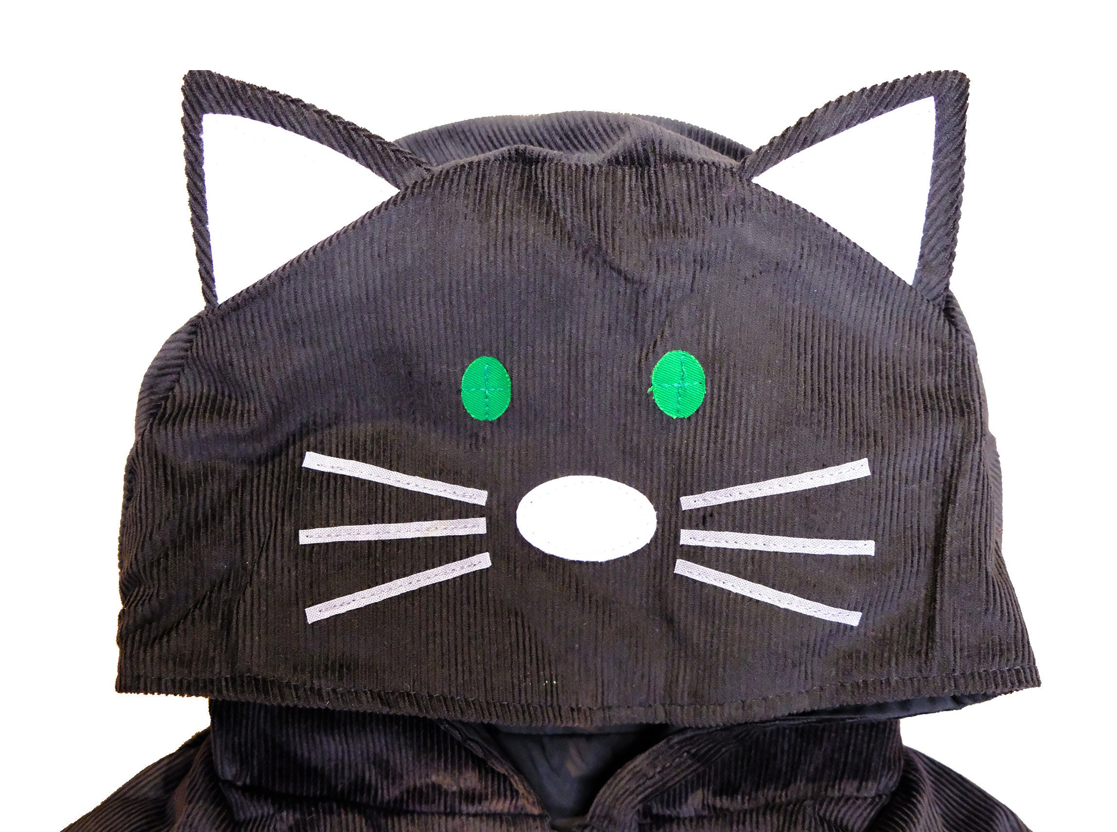 Cat cape costume handmade in black velvet corduroy Katze Etsy