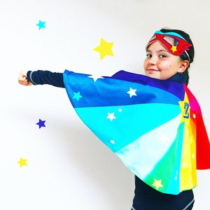 Kids Butterfly Superhero Cape and mask dress up carnival costume set image 10