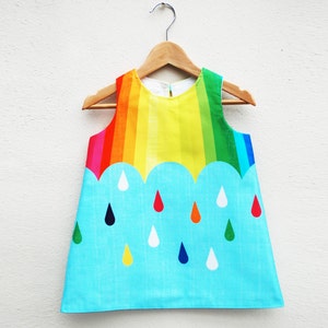 Girls Dress in rainbow spectrum print image 3