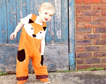 kids fox dungaree overalls