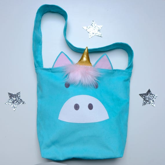 Kids Animal character messenger bag, treat bag, fox, cat, mouse, unicorn