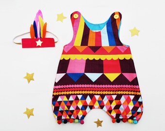 circus romper for baby girls